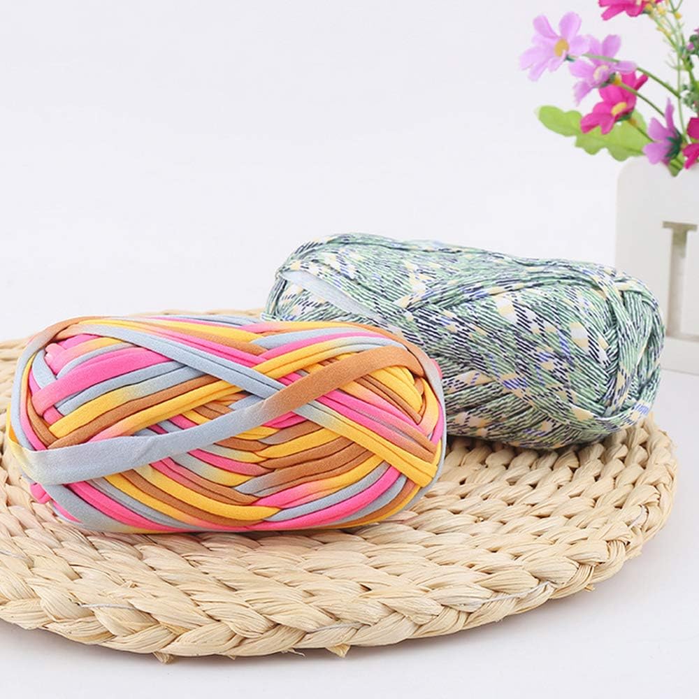500g Fabric Cloth T-Shirt Yarn DIY Knitted Basket Bag Yarn Elastic
