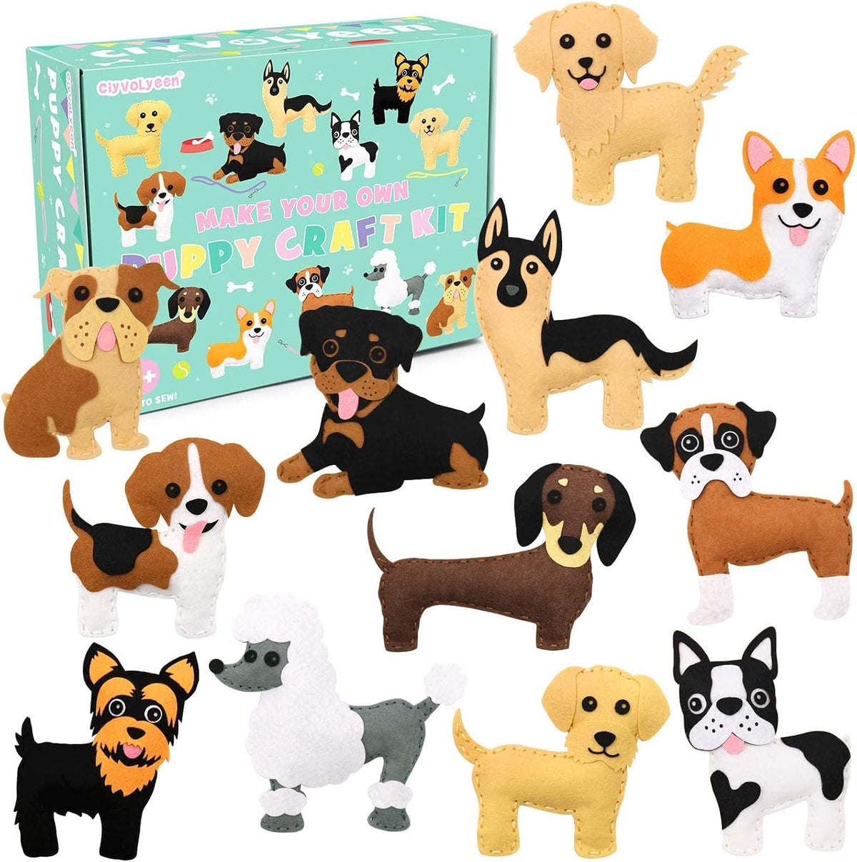 CiyvoLyeen Puppy Sewing Kit for Kids –Fun Plush Toy Sewing for Girls &