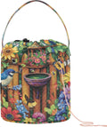 Butterfly Flowers Birdbath Garden Crochet Kit Bag Organizer Yarn