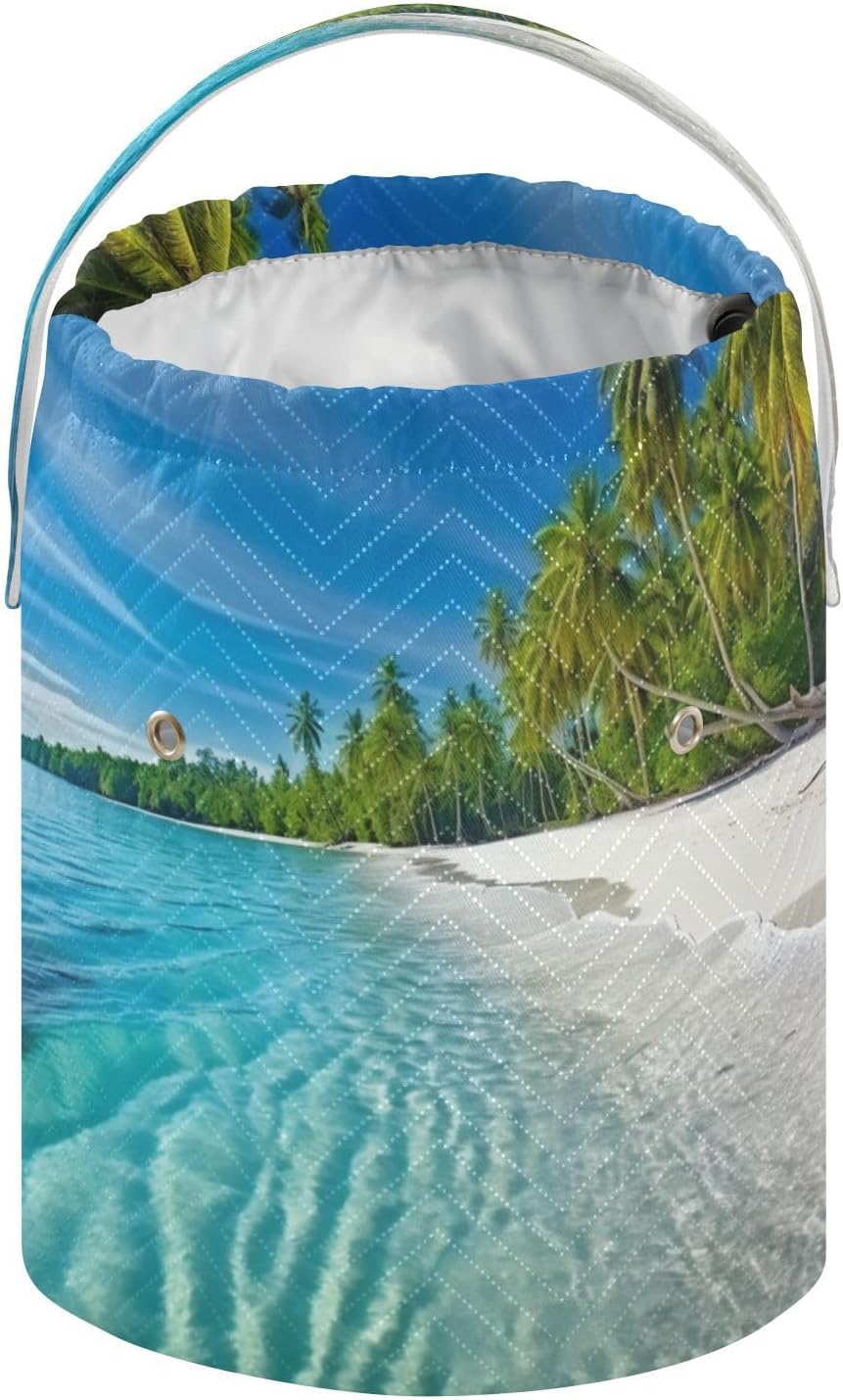 YETTASBIN Summer Beach Yarn Storage Bag, Large Crochet Knitting Bag