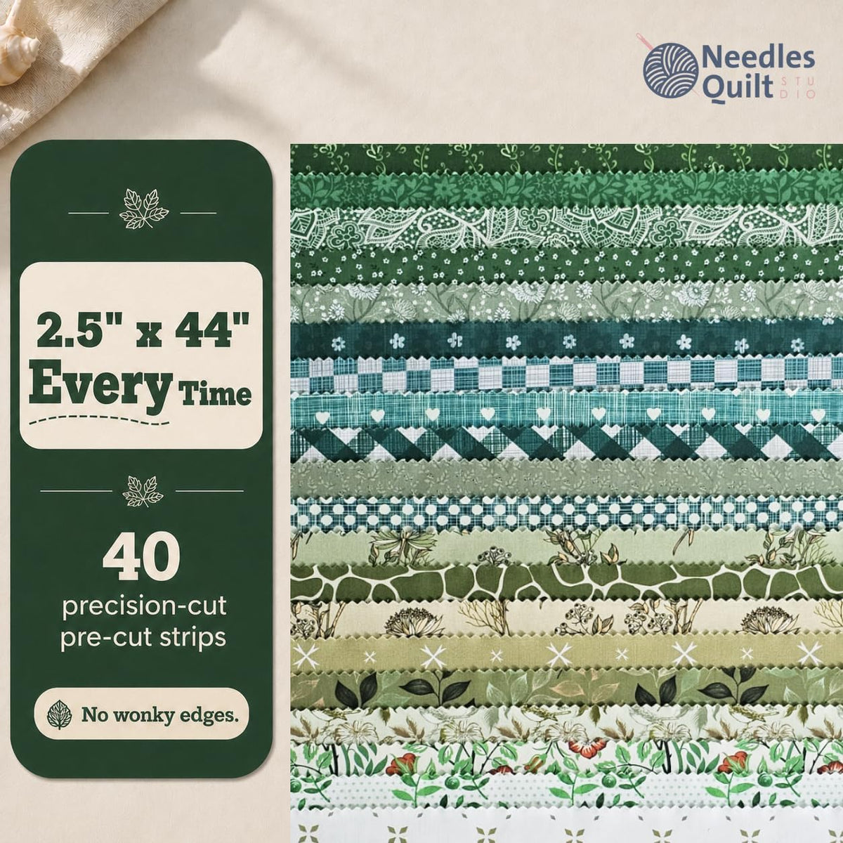 Jelly Roll Fabric for Quilting, 40 Precut 2.5" x 44" 100% Cotton