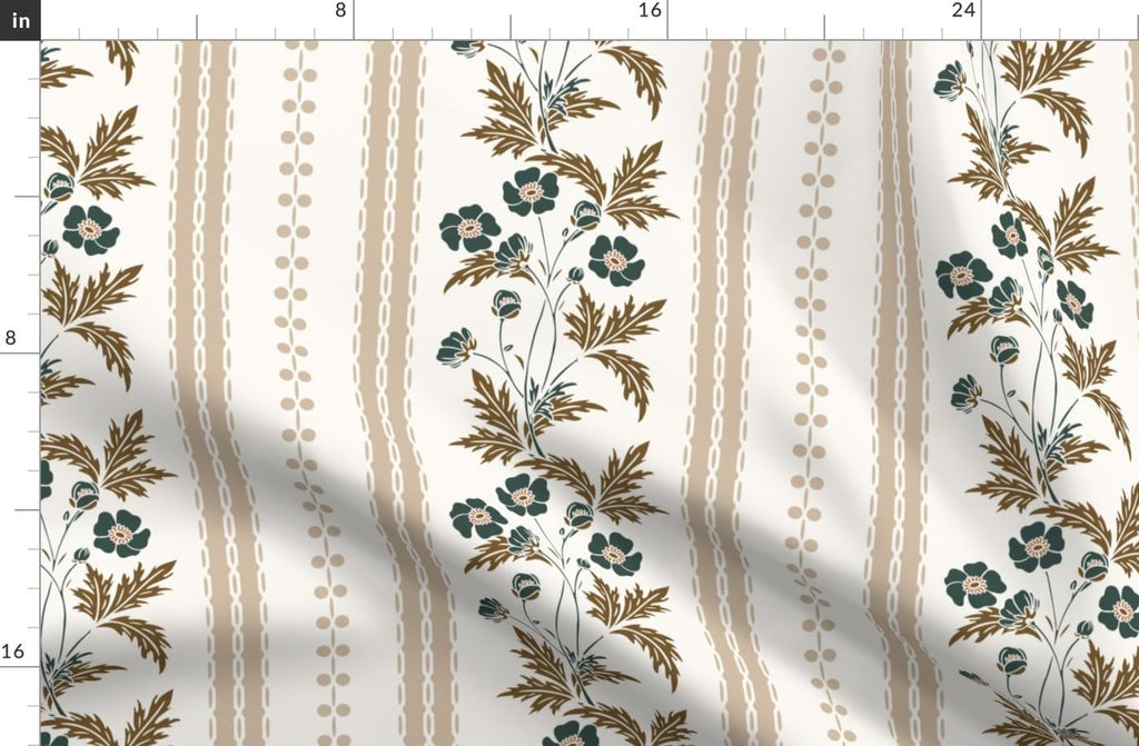 Spoonflower Fabric Floral Cottagecore Farmhouse on Essex Linen