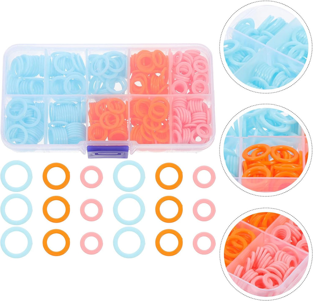450 Pcs Knitting Crochet Stitch Markers, Color Coded Locking Rings
