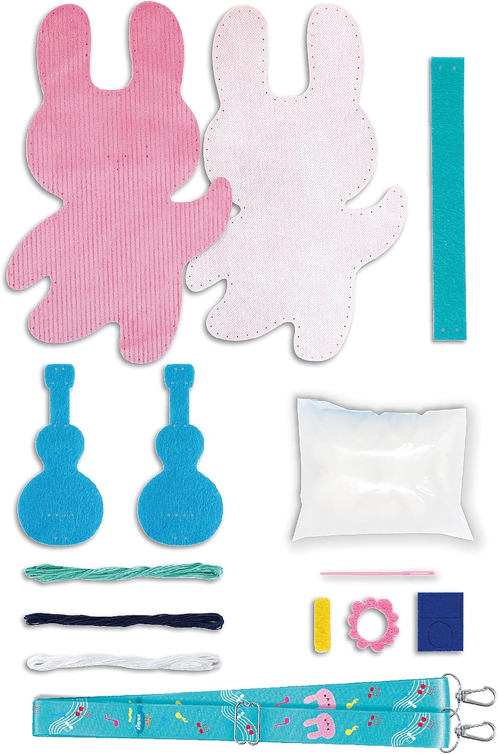 Avenir 6301815 DIY Sewing Kit, Sewing Rabbit with Guitar, Neck Animal