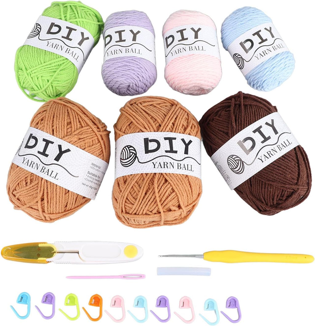 Fauitay Crochet Kit for Beginners, 4 Pack Succulent Plants Ombre Yarn