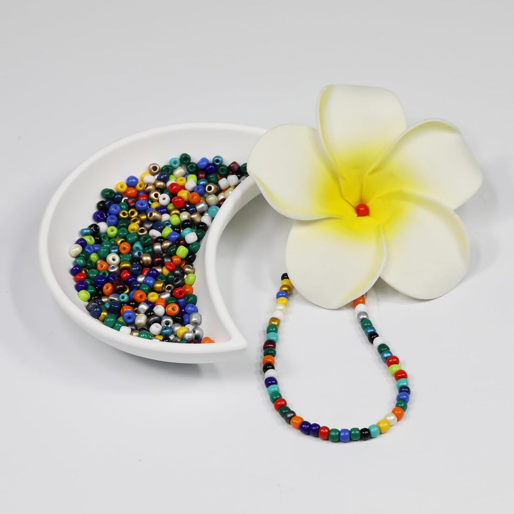7200+pcs Size 4mm Glass Seed Beads for Making Jewelry, 48 Colors