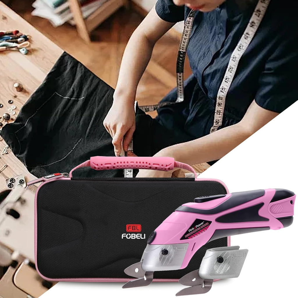 FBLFOBELI Hard Storage Case for Pink Power Cordless Electric Scissors