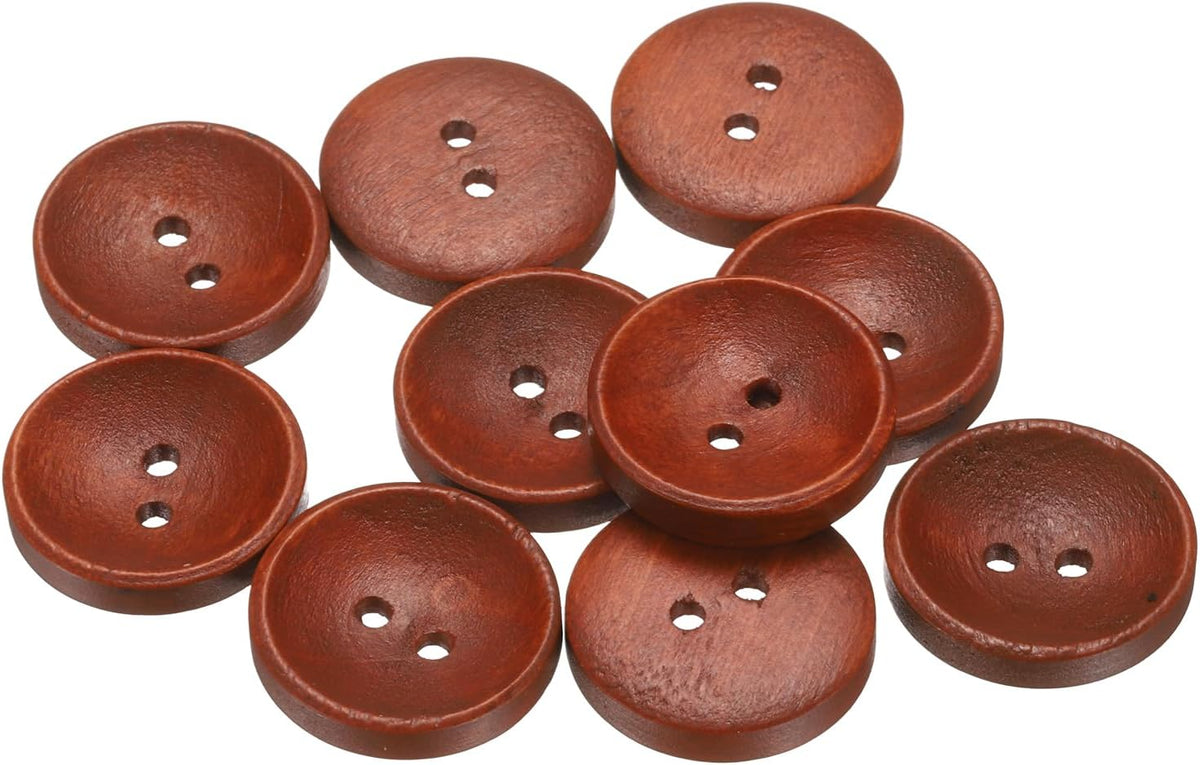 HARFINGTON 10pcs 32L Wooden Sewing Button 4/5"(20mm) 2 Holes Wood