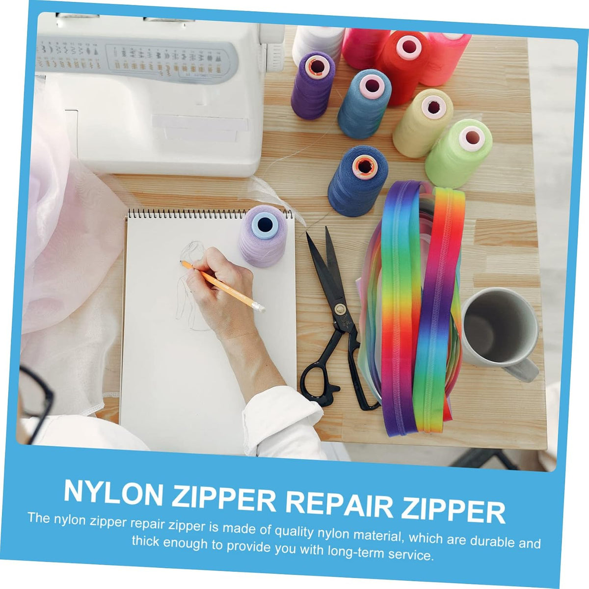 Rainbow Nylon Coil Zipper Yard for Hoodies and Duffle Bags