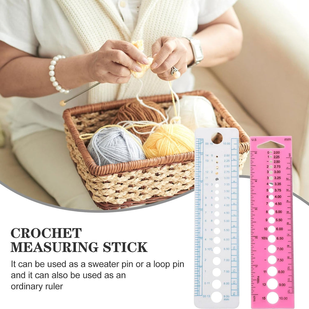 4pcs Knitting Needle Gauge Ruler for Crochet Hooks and Sweater Needles