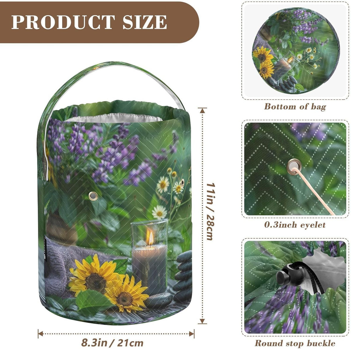 YETTASBIN Zen Basalt Garden Yarn Storage Bag, Large Crochet Knitting