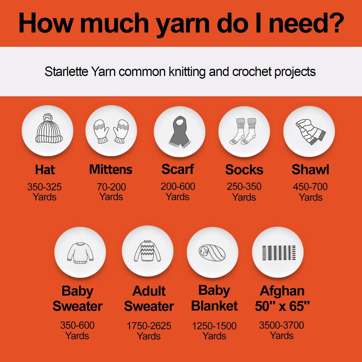Mary Maxim Starlette Yarn, Soft Acrylic Yarn, 3.5 OZ 180 Yards Burnt