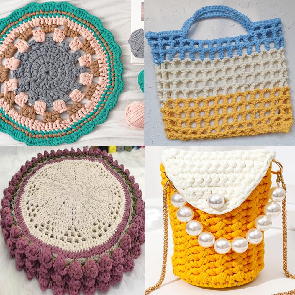 400 g/14.11 oz T Shirt Yarn for Crocheting Bags Basket Coaster