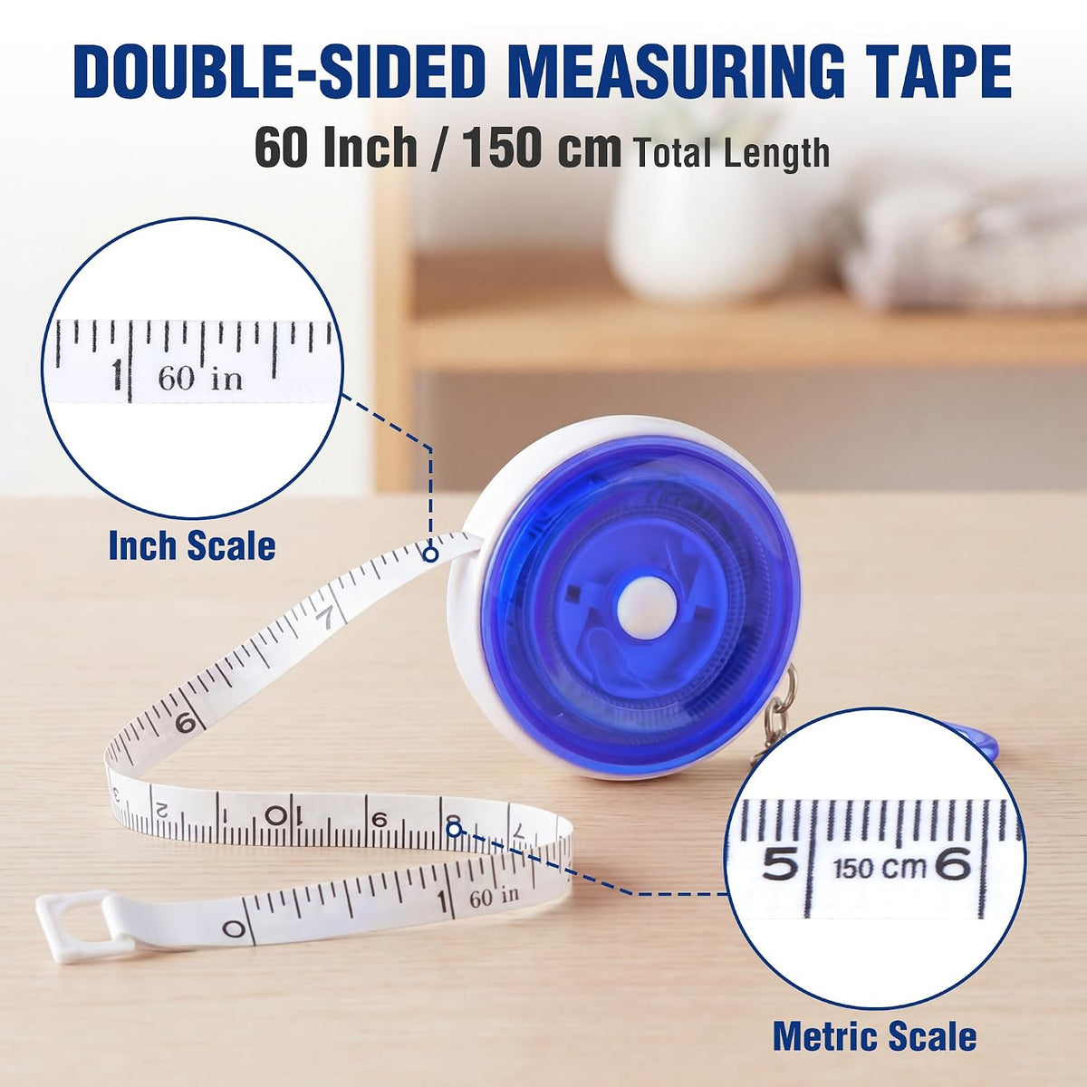 WORKPRO 3-Pack Soft Tape Measure, 60-Inch (150cm) Retractable