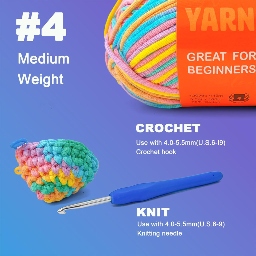 3.5Oz/120yds Beginner Easy Yarn for Crocheting and