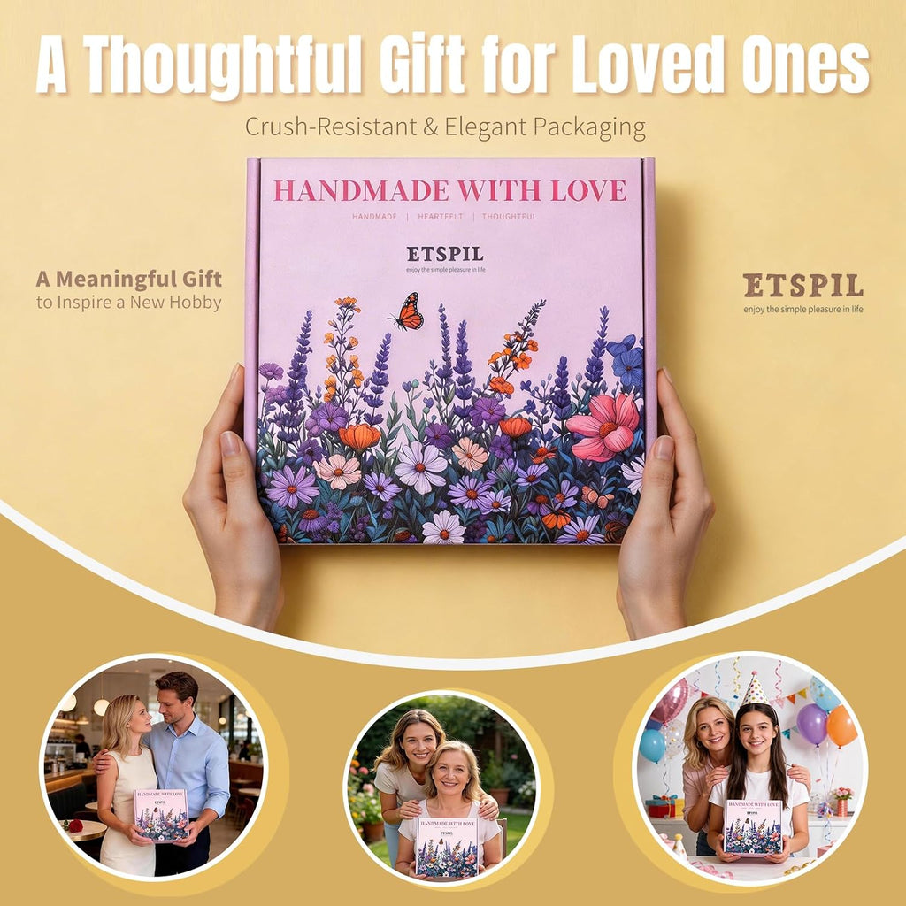 ETSPIL Embroidery Kit for Beginners, 4K Step-by-Step Video, Adults