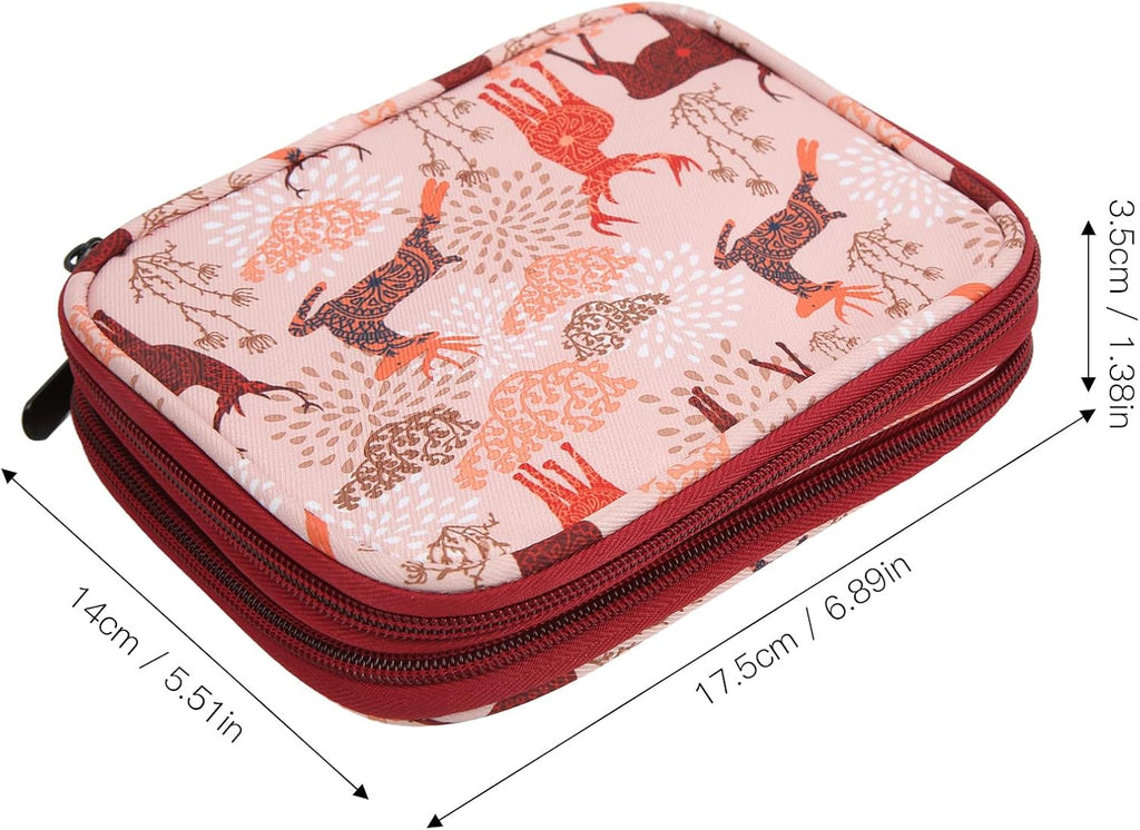 FLEXMAN Crochet Hook Case, Double Layer Handmade Knitting Tool Pouch