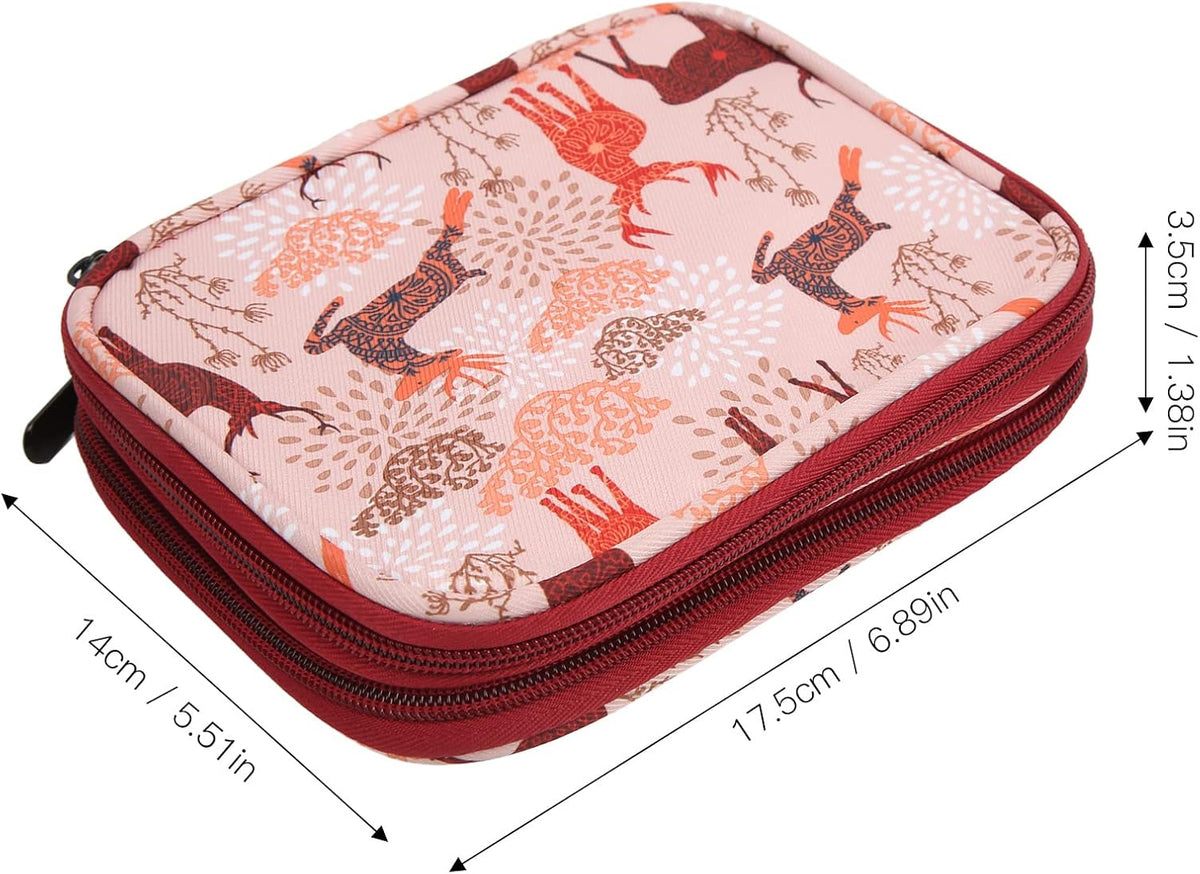FLEXMAN Crochet Hook Case, Double Layer Handmade Knitting Tool Pouch