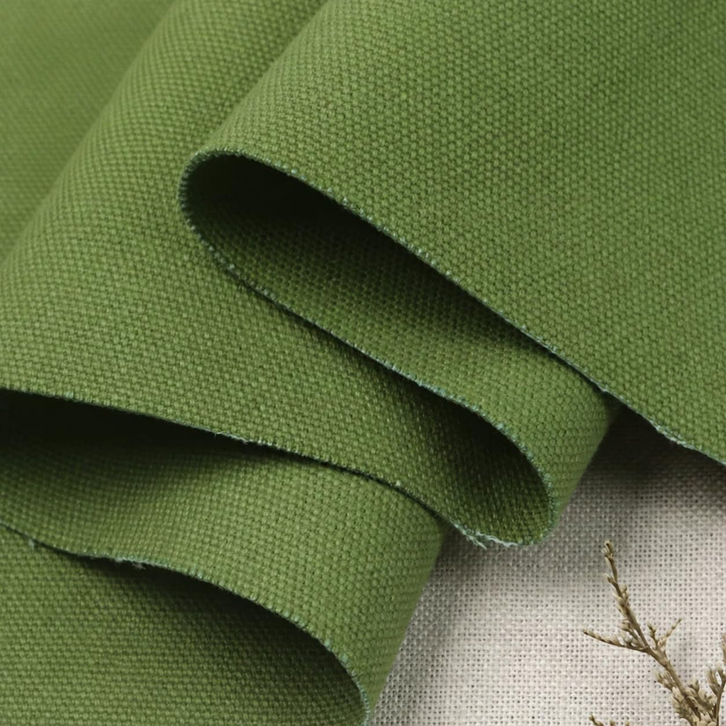 Cotton Canvas Fabric for Sewing and Bags, Standard Dark Green, 17.72 x