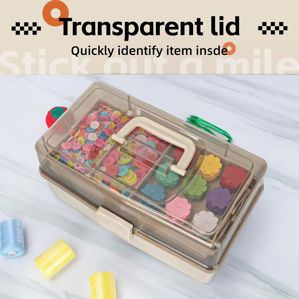 TERGOO 12.5in 3-Layer Multipurpose Craft Organizers and Storage with