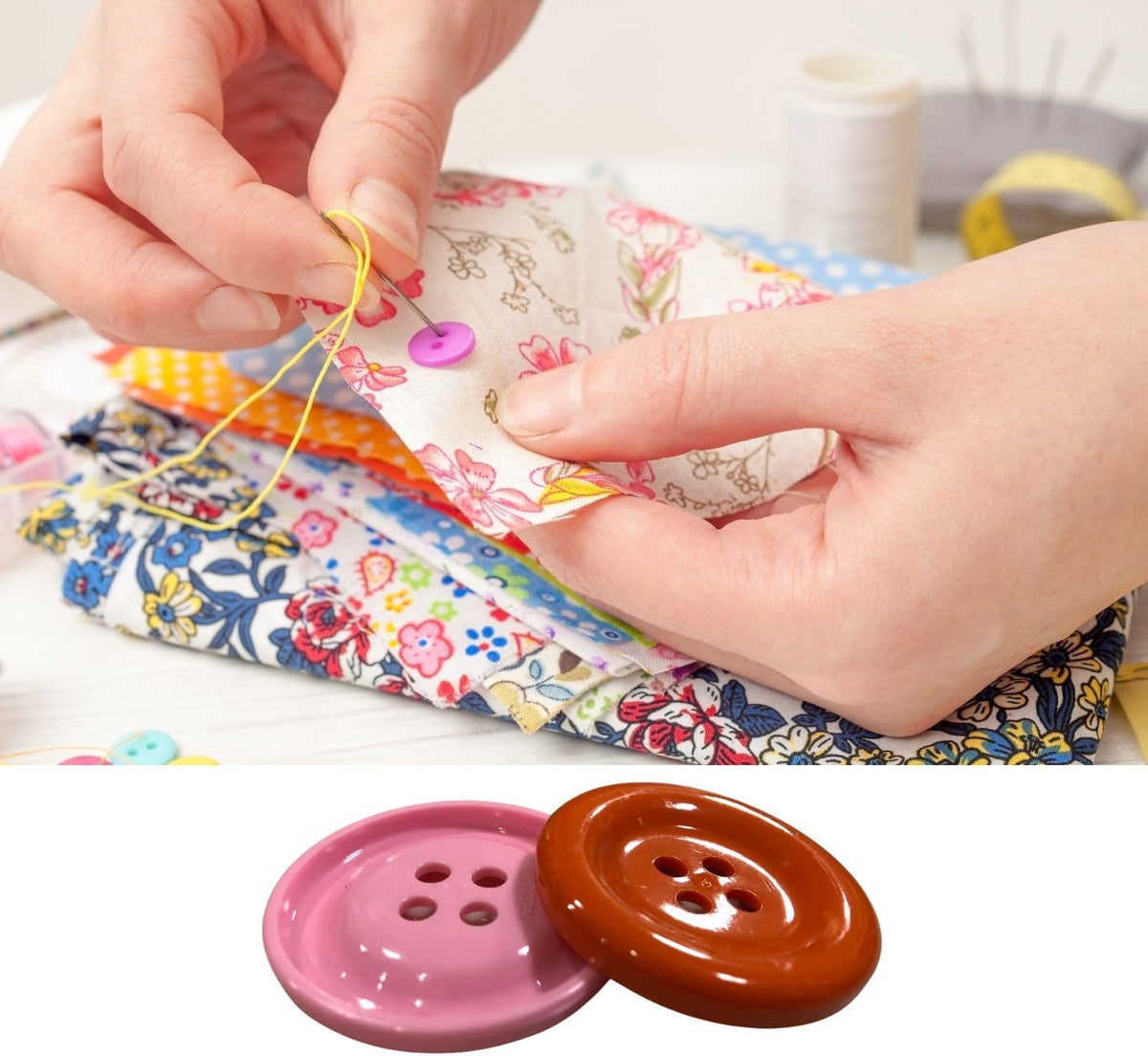 2 inch (50 mm) Large Button Pastel Color Craft Flatback Button 4 Holes
