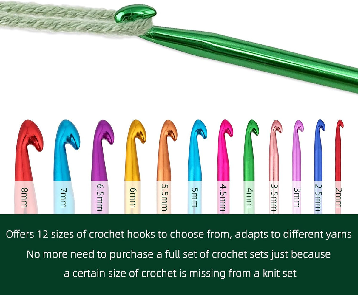 5 mm Crochet Hook, Crochet Needles for Yarn, Aluminum Ergonomic
