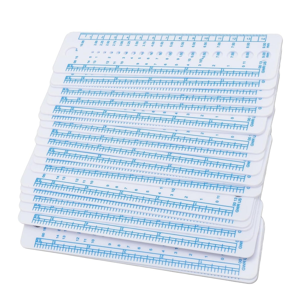 AYNEFY Knitting Needle Gauge Ruler Knitting Tools Needle Sizer