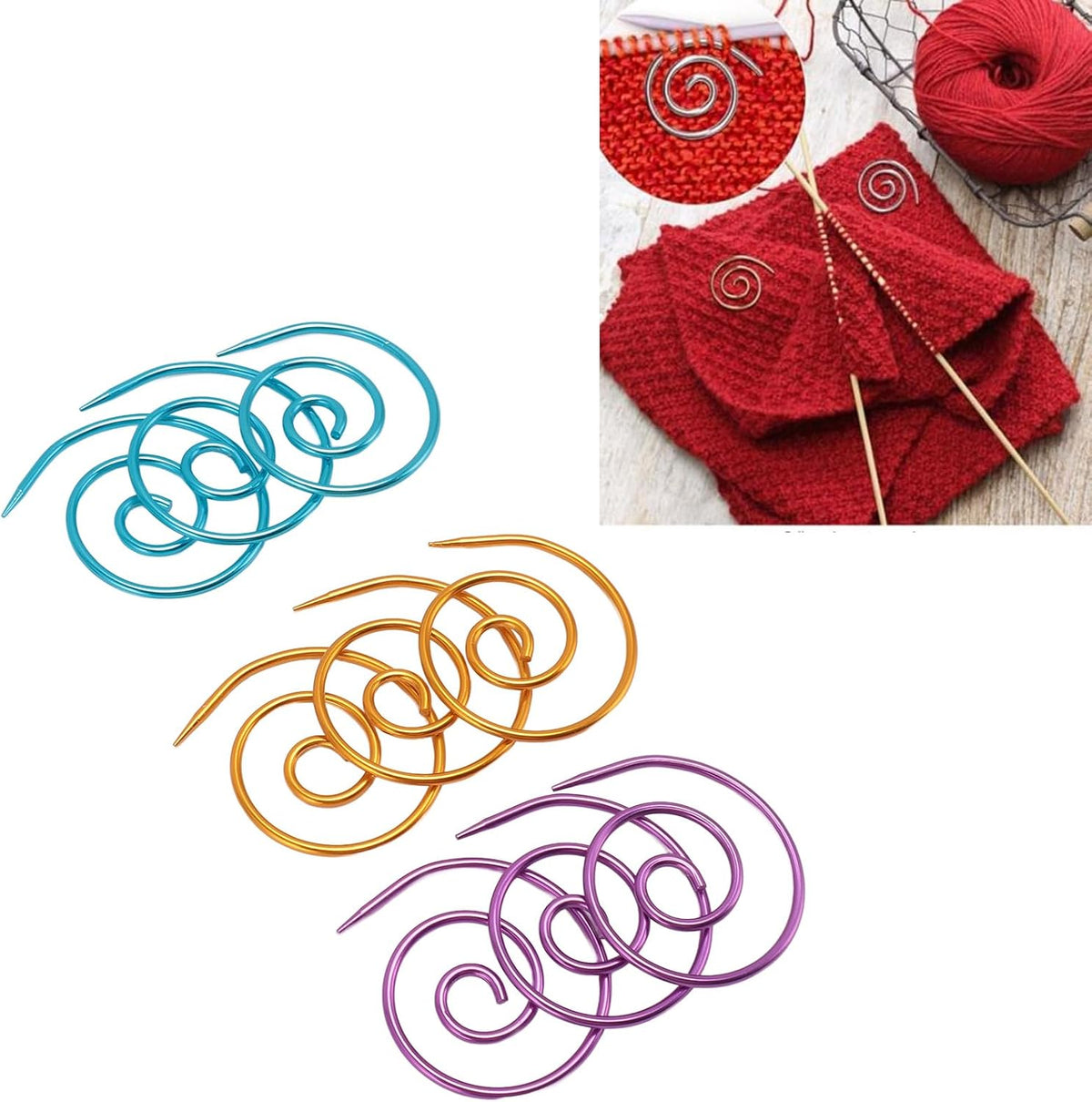 Spiral Cable Knitting Needles Set, 9PCS Metal Circular Needles with