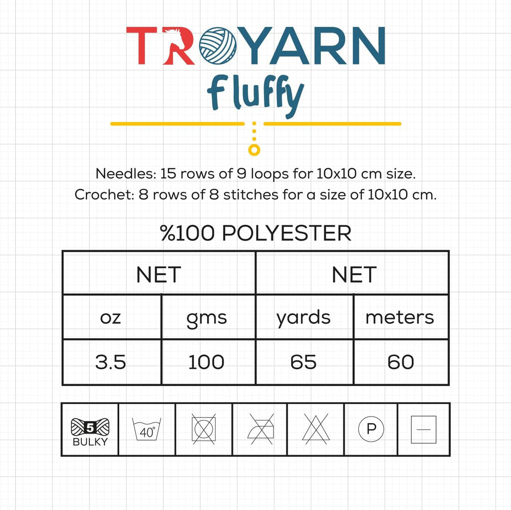 Troyarn Fluffy (1- Skeins Pack) 100% Polyester Comfy Chunky Yarn Bulky