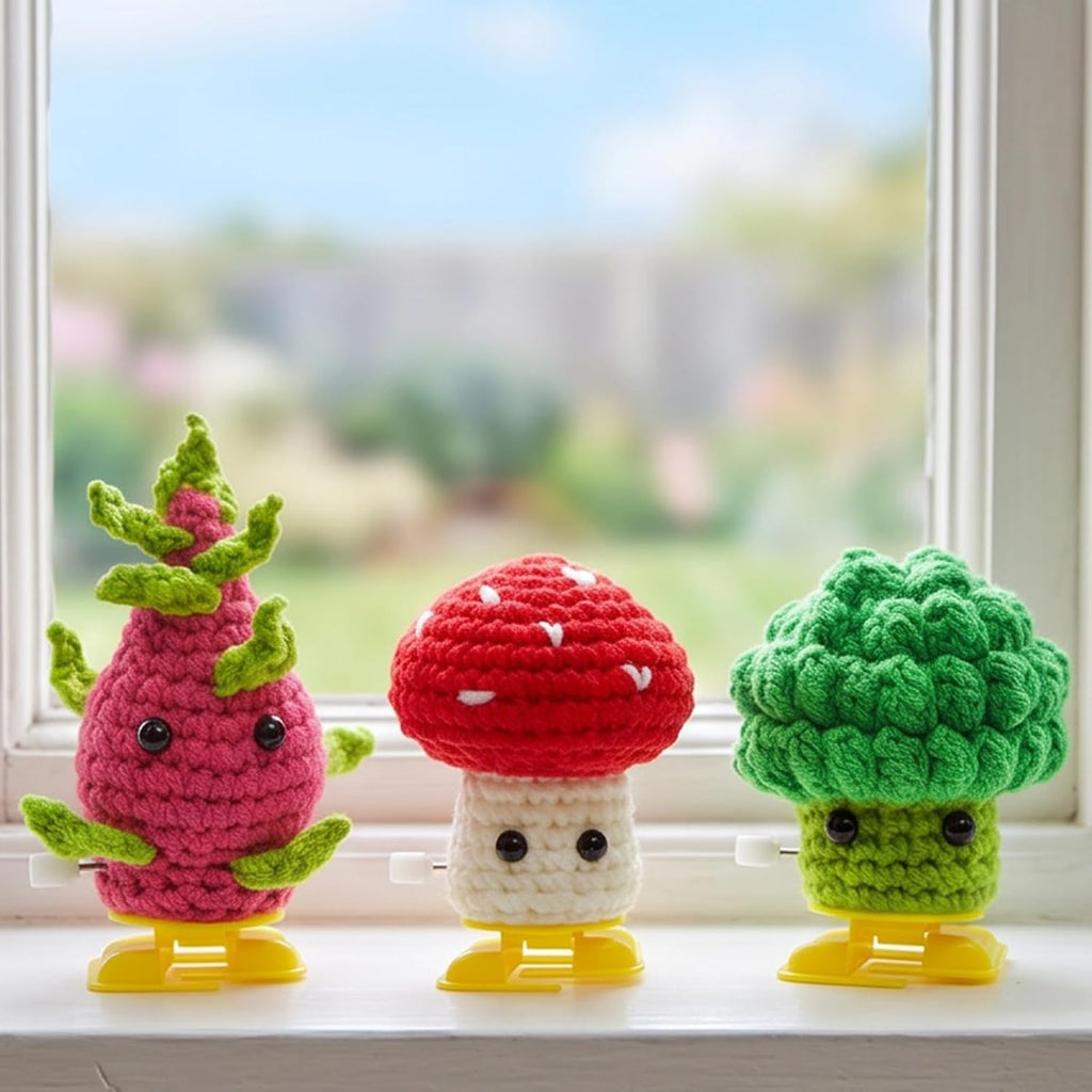 5Pcs Vegetable DIY Crochet Kit for Beginners Adults Birthday Gifts