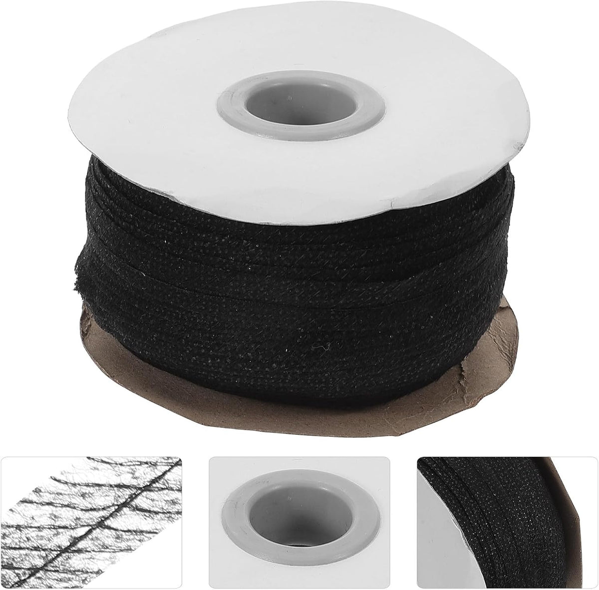 1 Roll Fusible Interfacing Strip for Sewing, Black Non-Woven Fabric