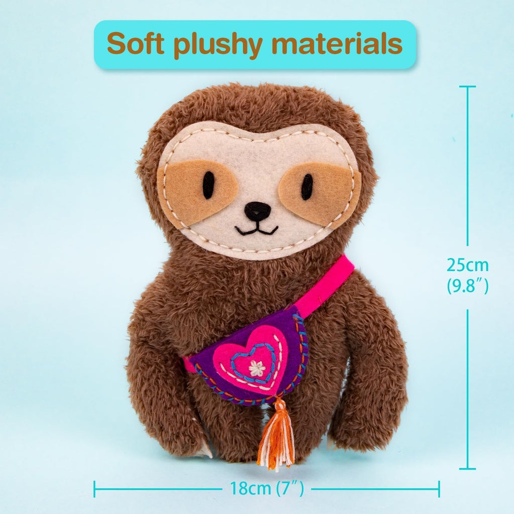 Avenir My First Sewing Kit for Kids 6-8, Sloth Stuffed Animal Craft
