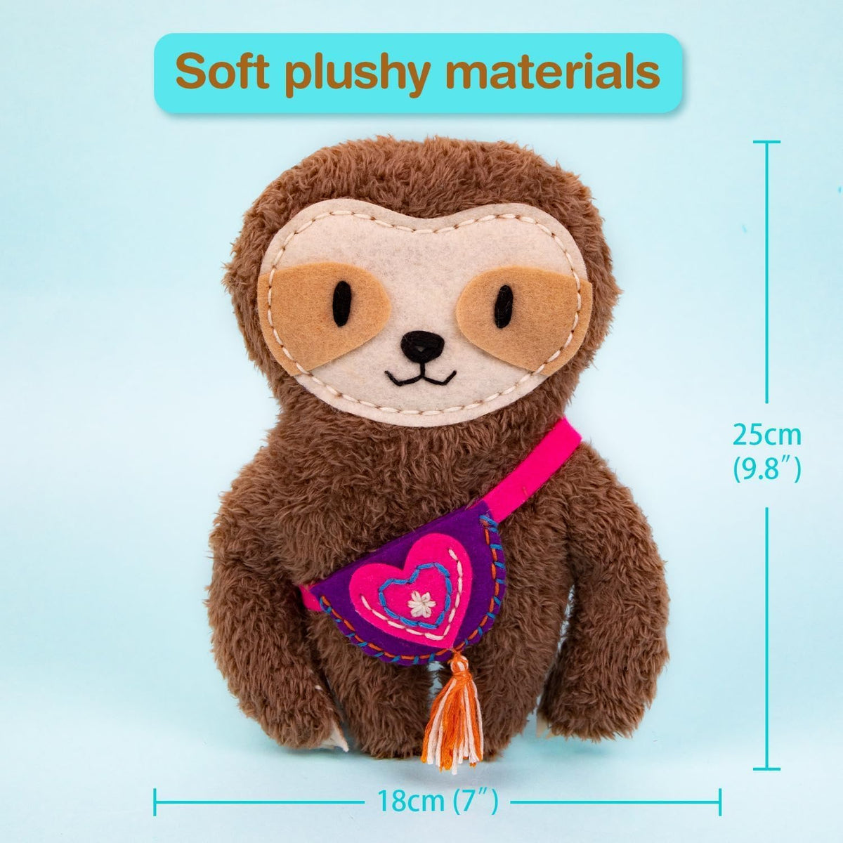 Avenir My First Sewing Kit for Kids 6-8, Sloth Stuffed Animal Craft