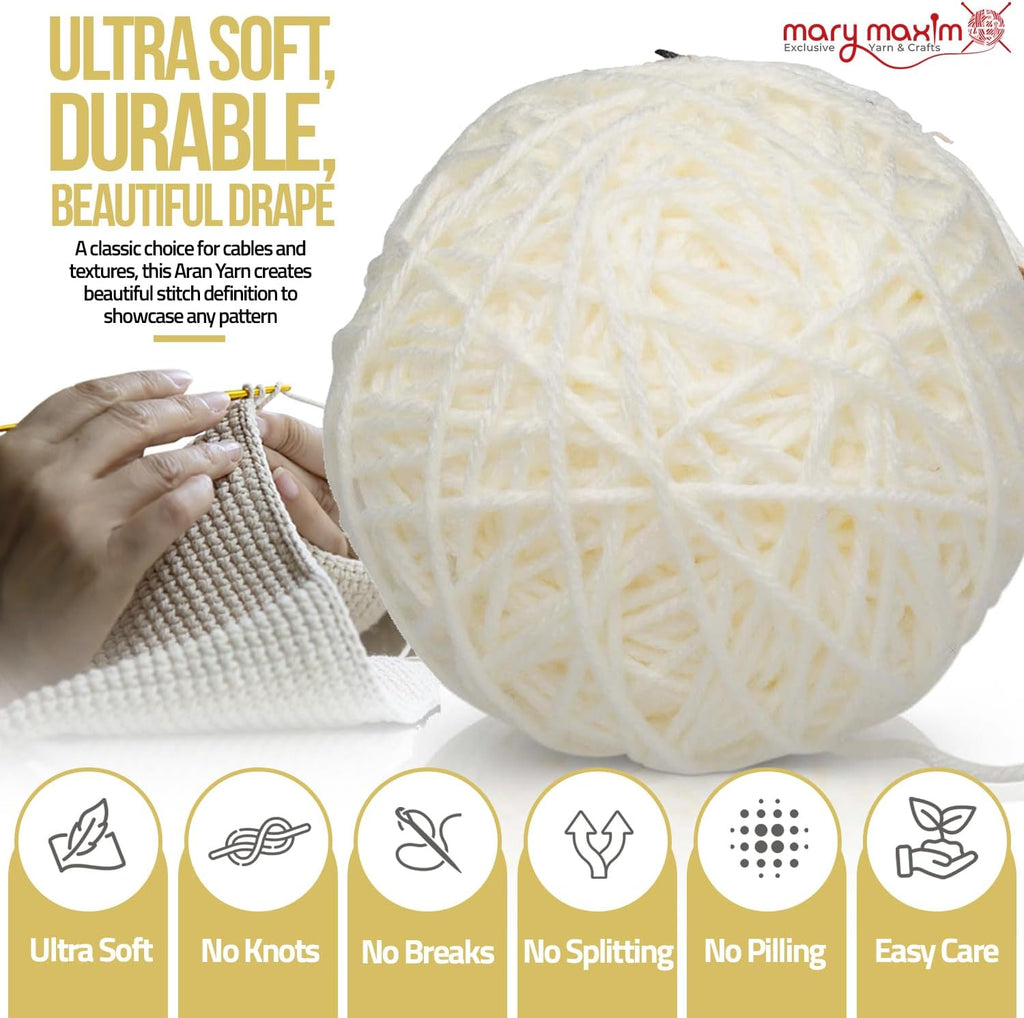 Mary Maxim Aran Yarn Irish Twist, Worsted Weight Acrylic Yarn