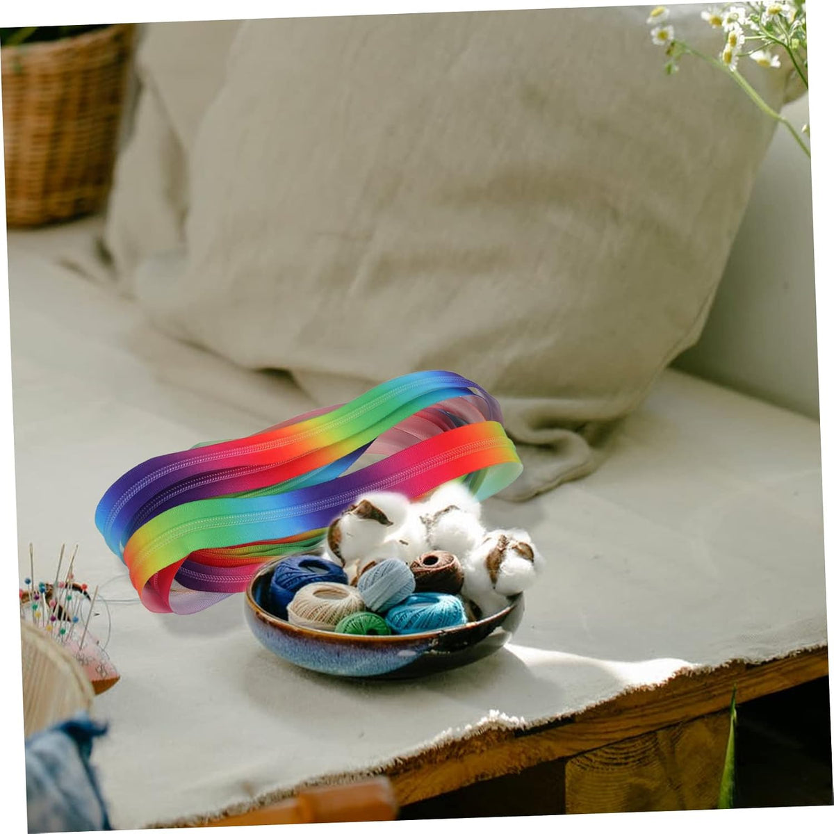 Rainbow Nylon Coil Zipper 5 Yard Roll for Bags and Pants