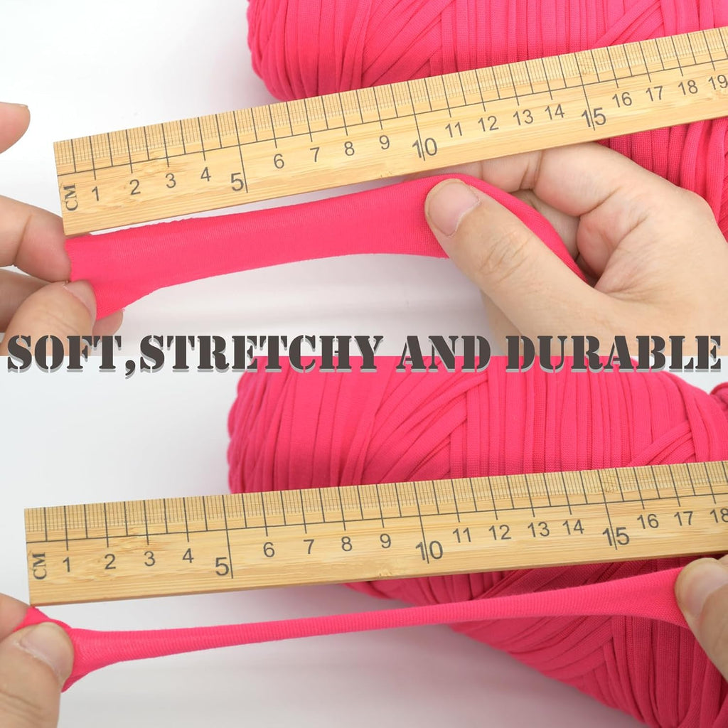 2 Pack Tshirt Yarn for Crochet,Army Green T Shirt Soft Elastic Fabric