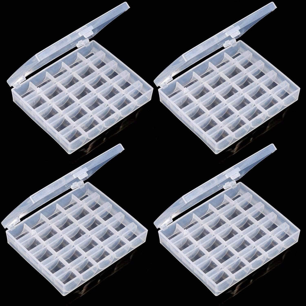 Bobbin Box,Machine Bobbin Organizer Plastic Case,Transparent 25 Slots