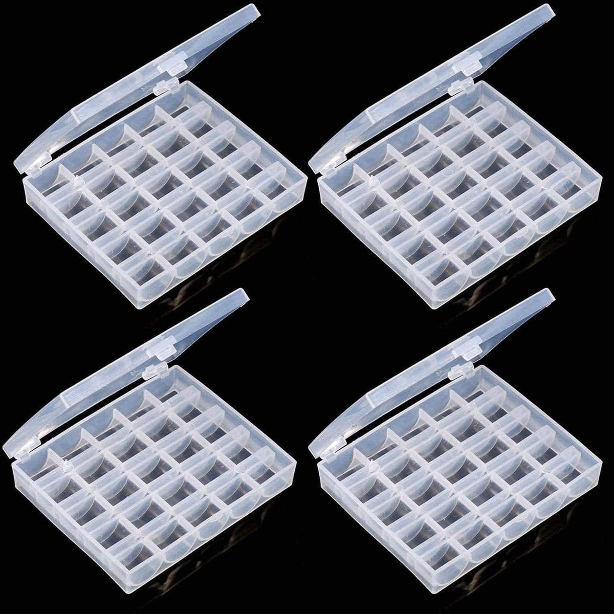 Bobbin Box,Machine Bobbin Organizer Plastic Case,Transparent 25 Slots