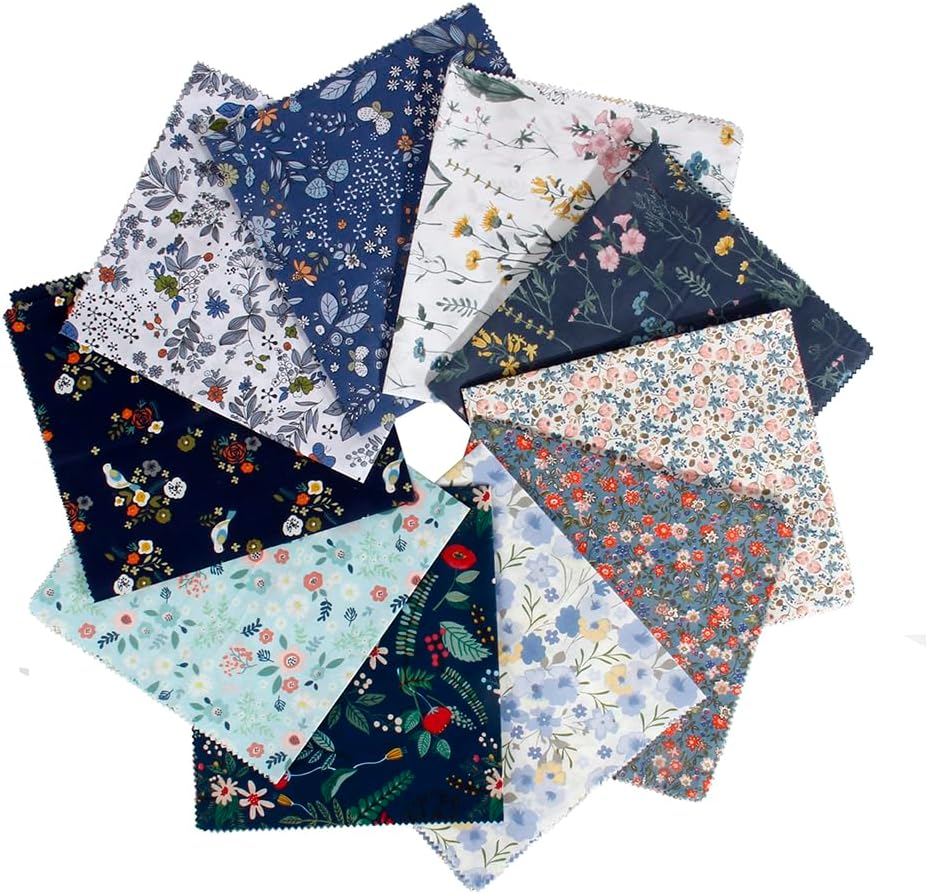 Fat Quarters Fabric Bundles, 10 Pcs 100% Cotton 18” x 20” (45cmx50cm)