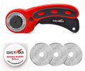 Precision Quilting Tools 45mm Deluxe Rotary Cutter with 3 Extra Blades