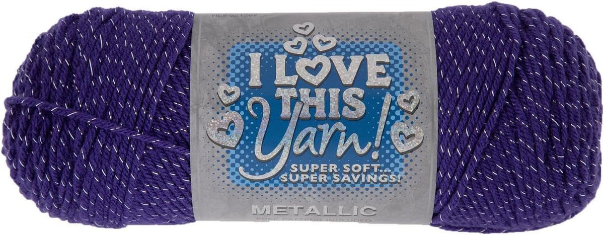Hobby Lobby Metallic I Love This Yarn, 746 Grapette, Set of 2