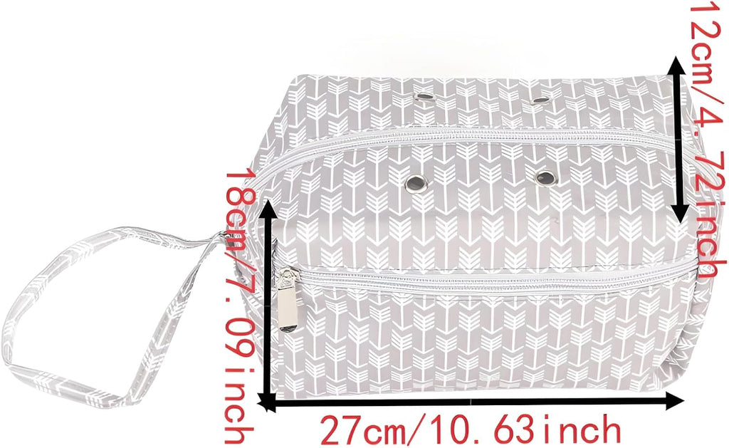 Knitting Bag, Gray Oxford Yarn Storage Organizer for Yarn Skeins