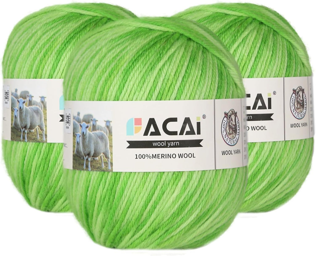 Facai Merino Wool Yarn Sock Yarn - 100% Pure Merino Wool Roving for