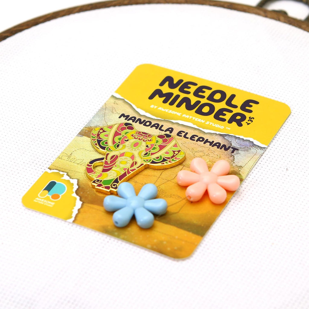 Awesome Pattern Studio Mandala Elephant Magnetic Needle Minder + 2