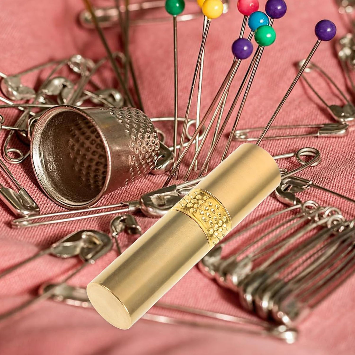 ABOOFAN Portable Copper Needle Holder Sewing Storage Tube