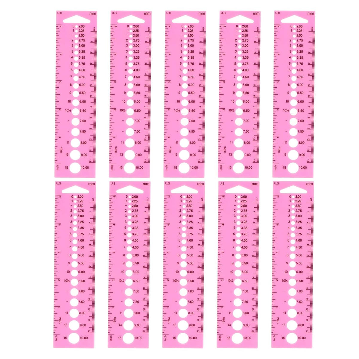 Zerodis Knitting Tools Accessories Gauge Knitting Needle Sizer Gauge