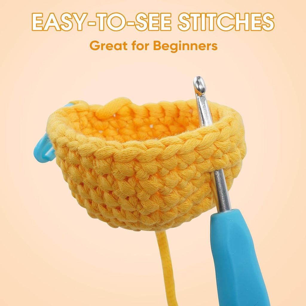 Crochet Yarn for Beginners, Cotton Yarn for Crocheting, 3 Pack