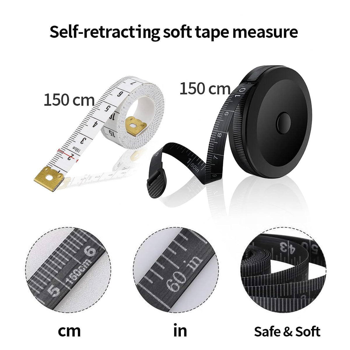 BoAn Tape Measure,8 PCS Measuring Tape for Body Fabric Sewing Tailor