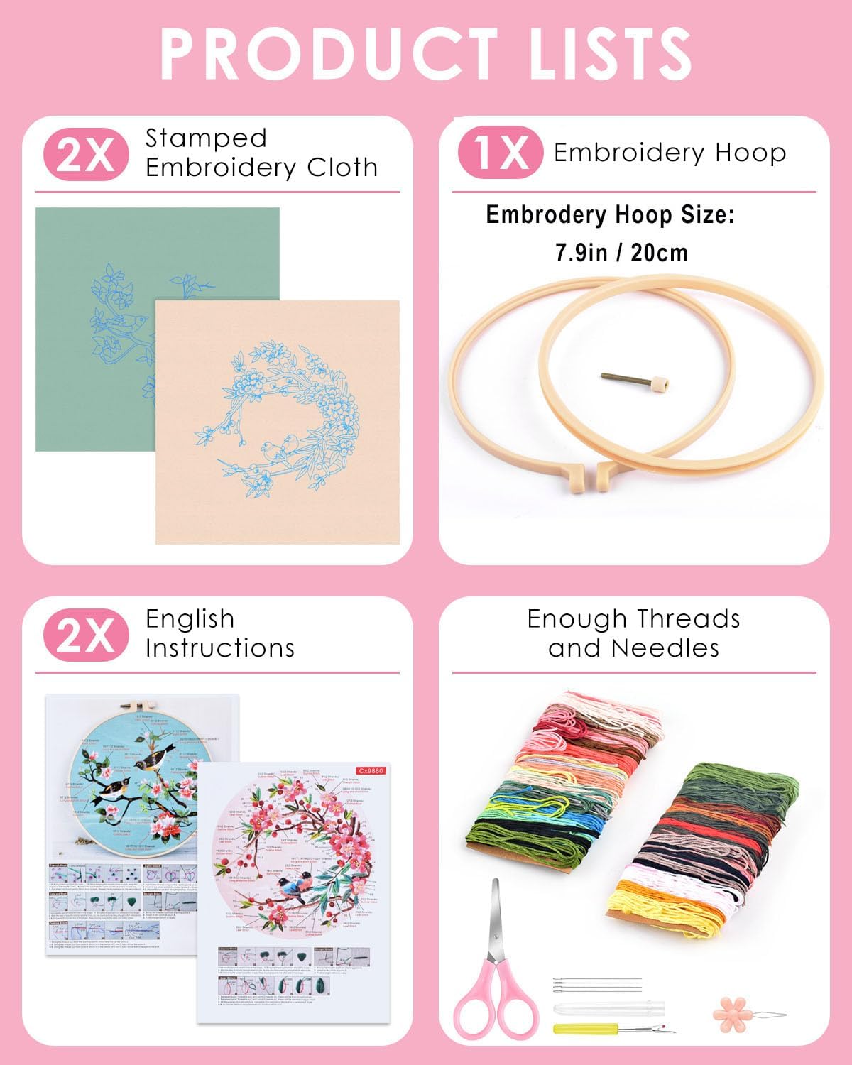 TINDTOP Embroidery Kit for Adult, Owl Embroidery Kit for Beginners