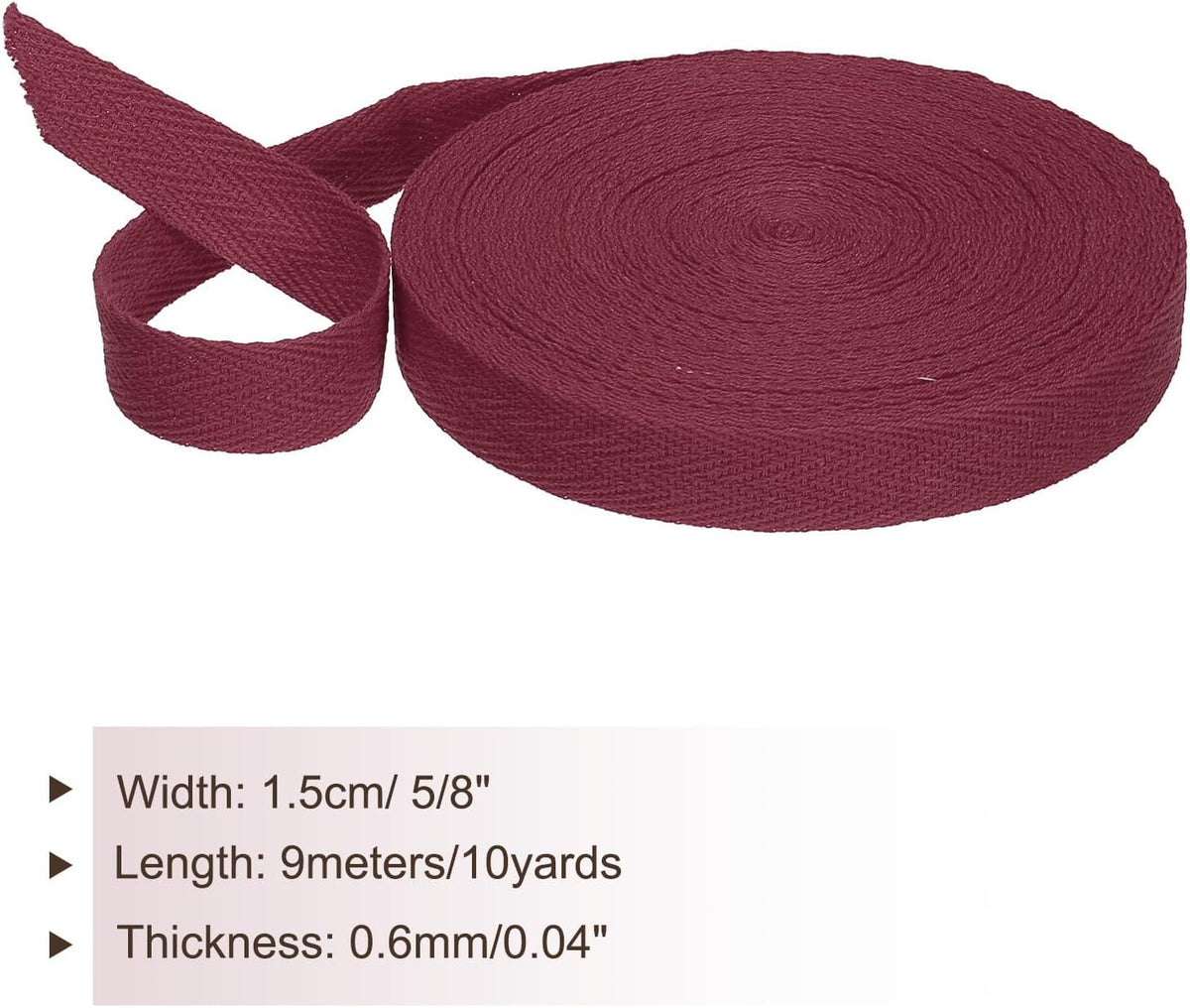 PATIKIL Cotton Twill Tape 5/8 Inch 10 Yards Cotton Ribbon Bias Binding